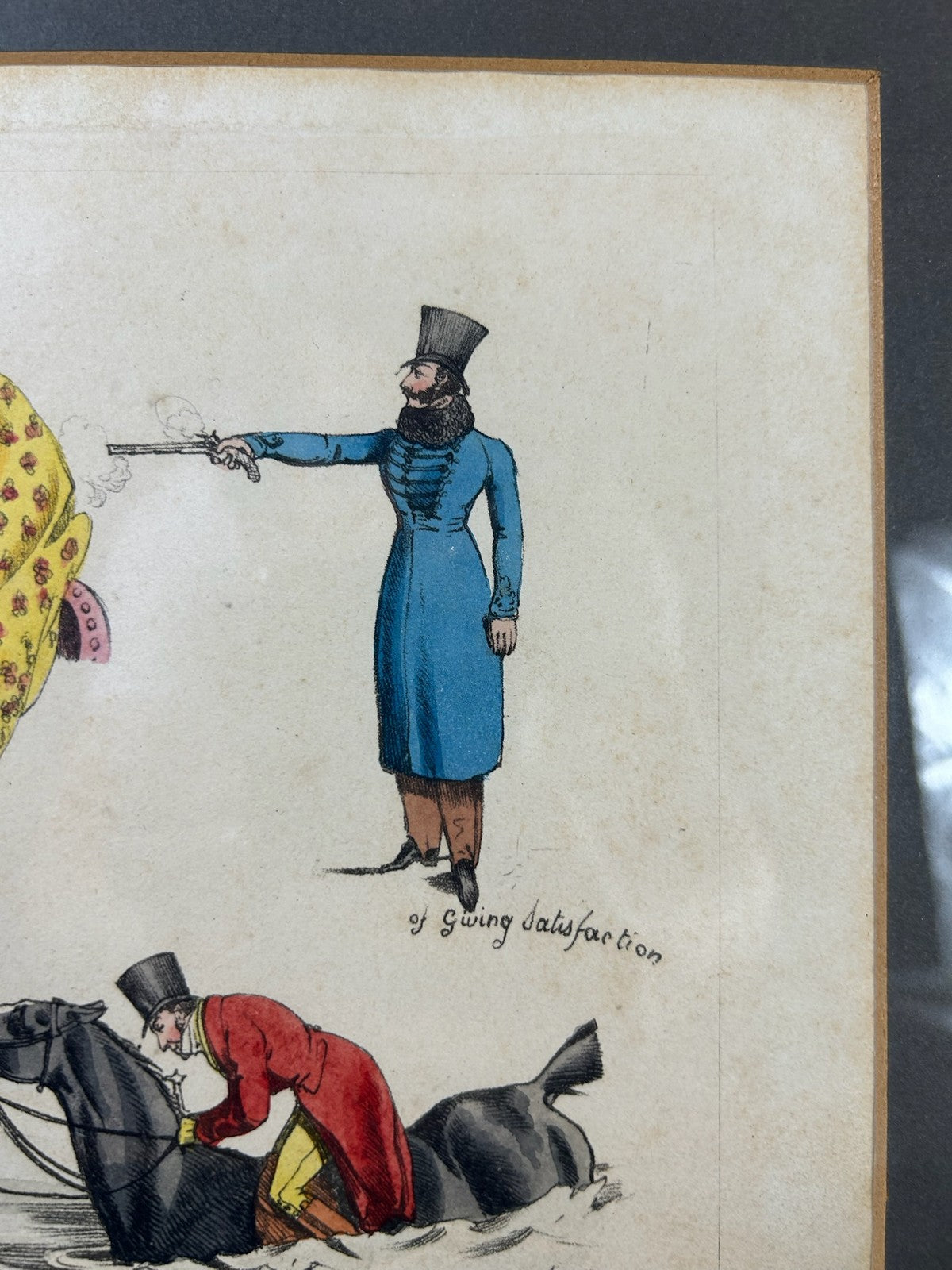 Henry Alken SYMPTOMS 1822 Hand Coloured Etching Duel Pistols Thos McLean Regency4