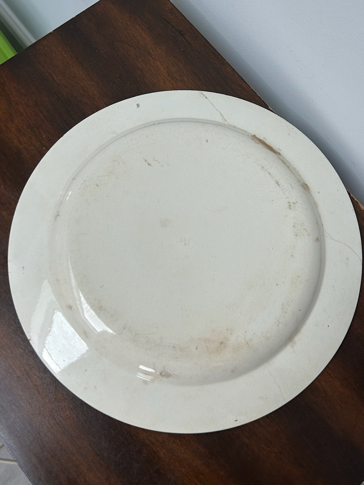 Antique Spode Creamware Plate Hand Painted Green Purple Vine Grape Border 25cm5