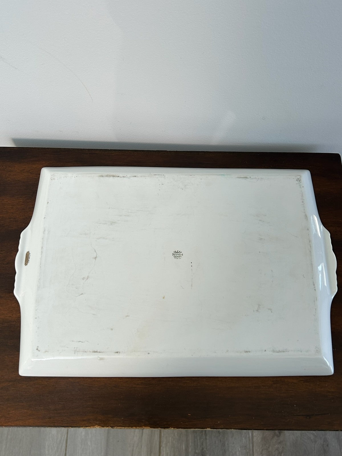 Richard Ginori Porcelain Tray and Cream Jug Sepia Landscape Gilt4