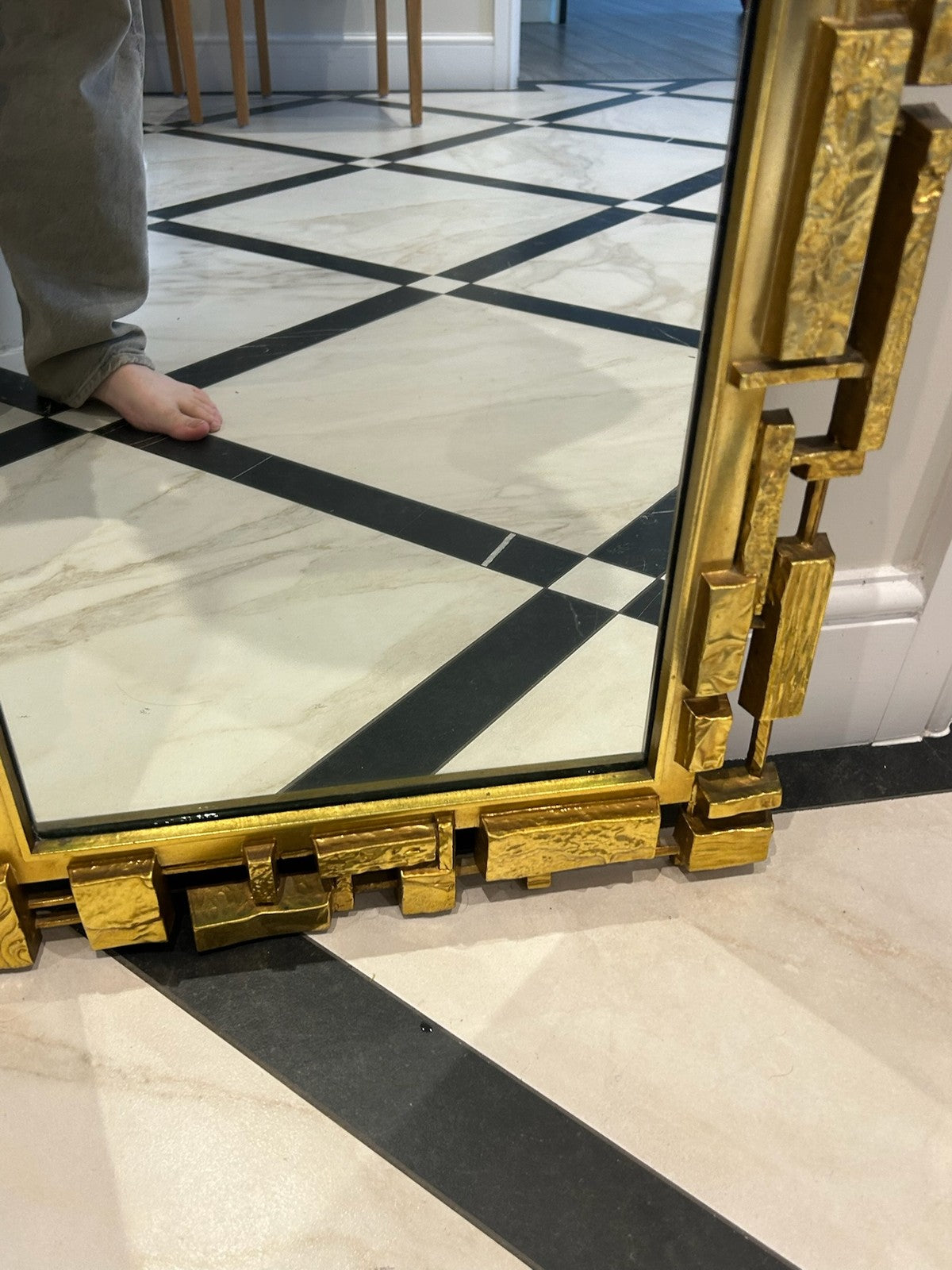 1970s Brutalist Mirror Syroco USA Mid Century Modern Hollywood Regency 106cm10