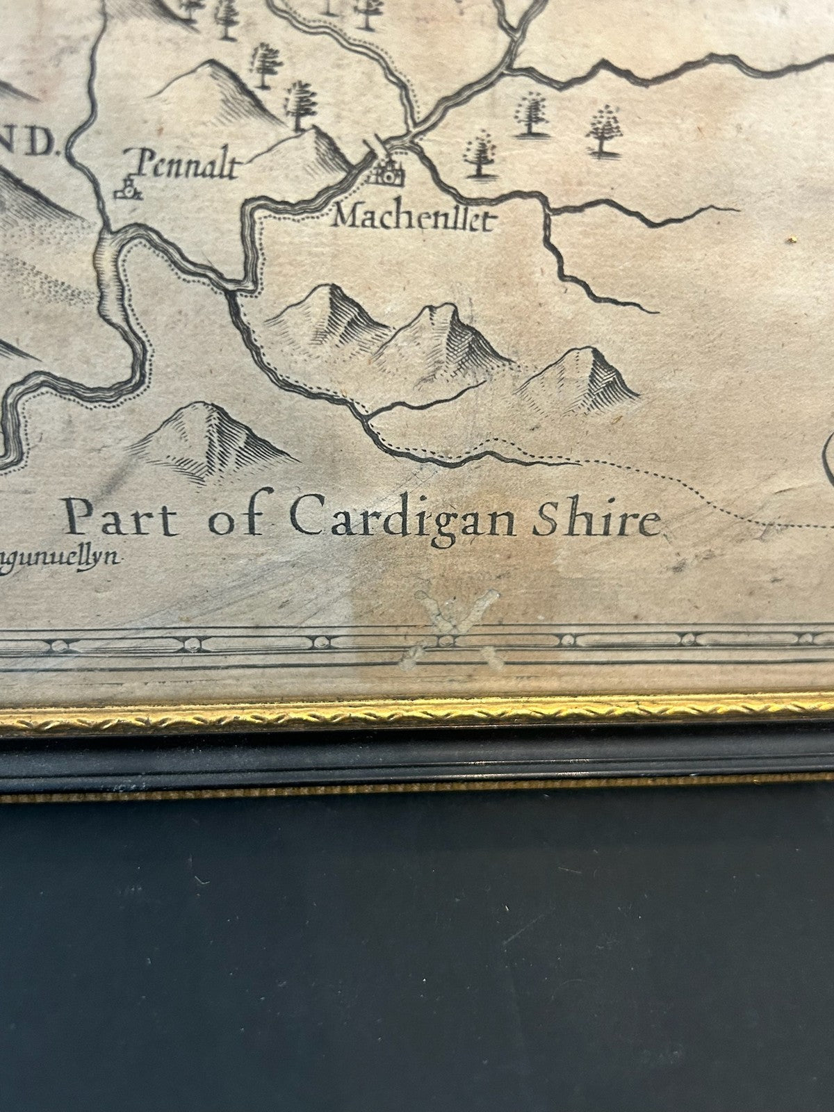 John Speed Merionethshire Antique Map 1676 Bassett & Chiswell Edition Framed10