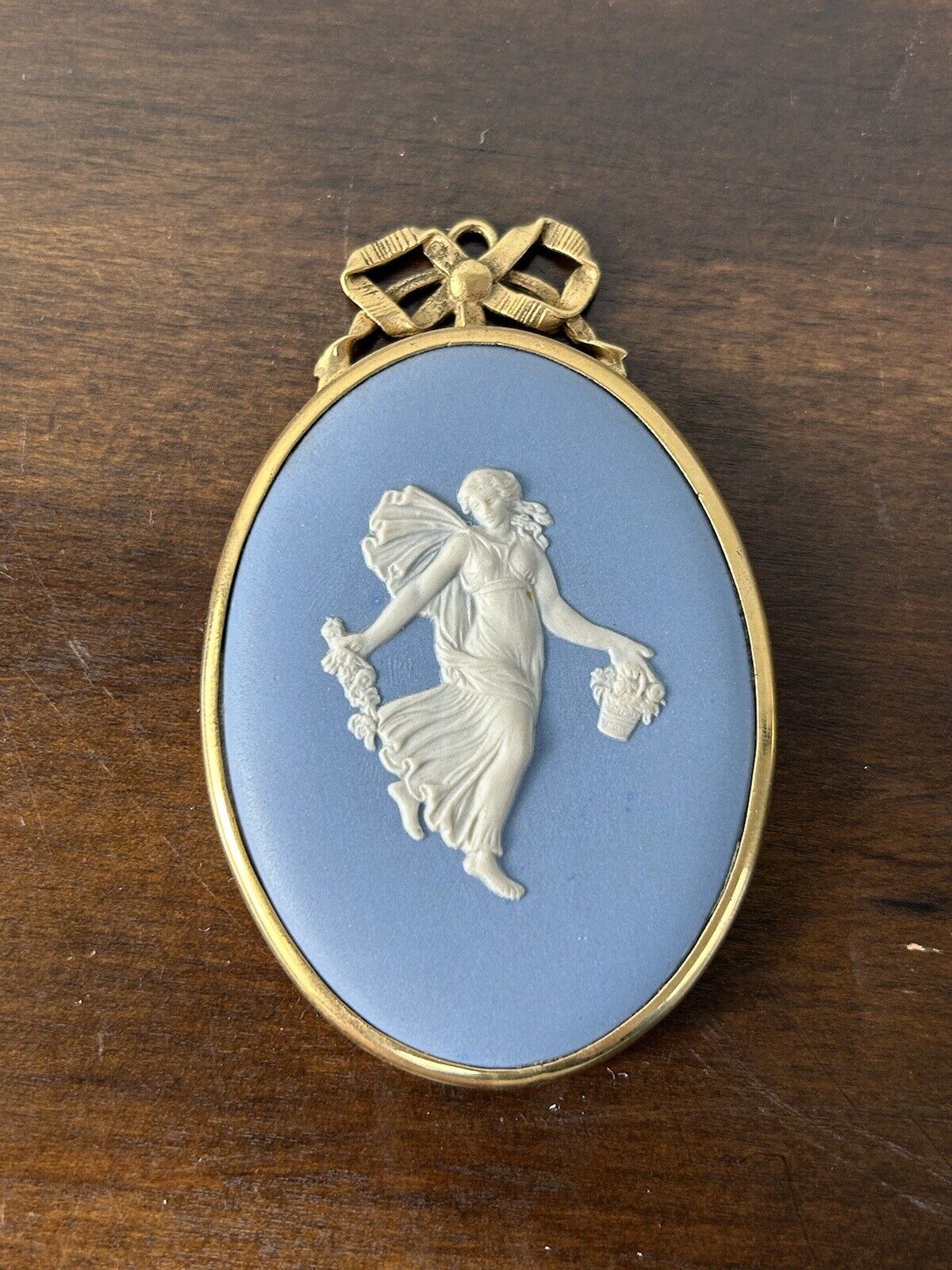 Rare Large Wedgwood Dancing Hours Jasper Medallion Pendant