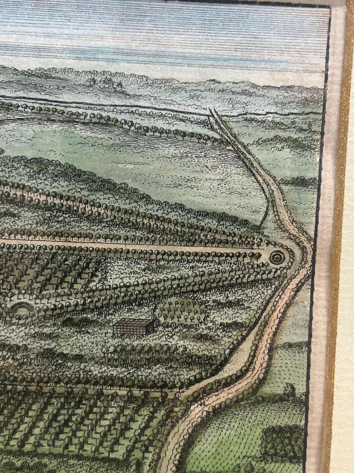 Antique Kip Knyff Cashiobury Hertfordshire Birds Eye View Engraving Framed8