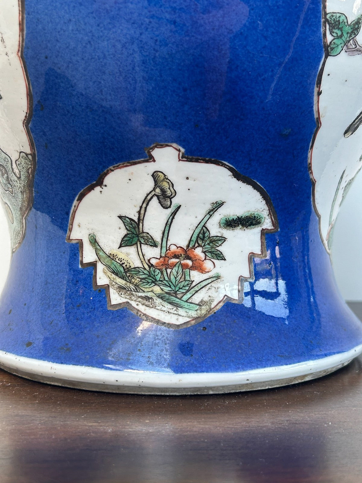 Antique Chinese Famille Verte Hand Painted Baluster Vase Birds & Peony12