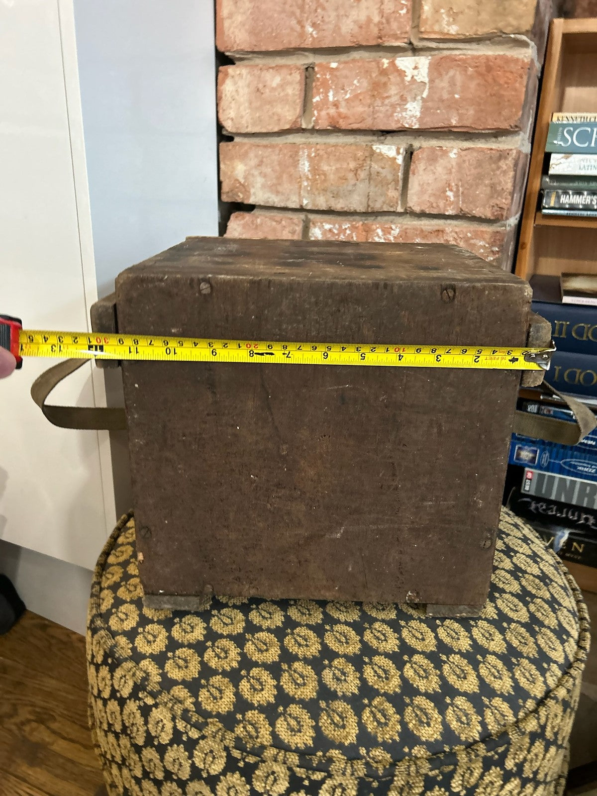 Vintage Wooden Crate Box Stencilled Letters 1951 Rustic Storage Industrial9