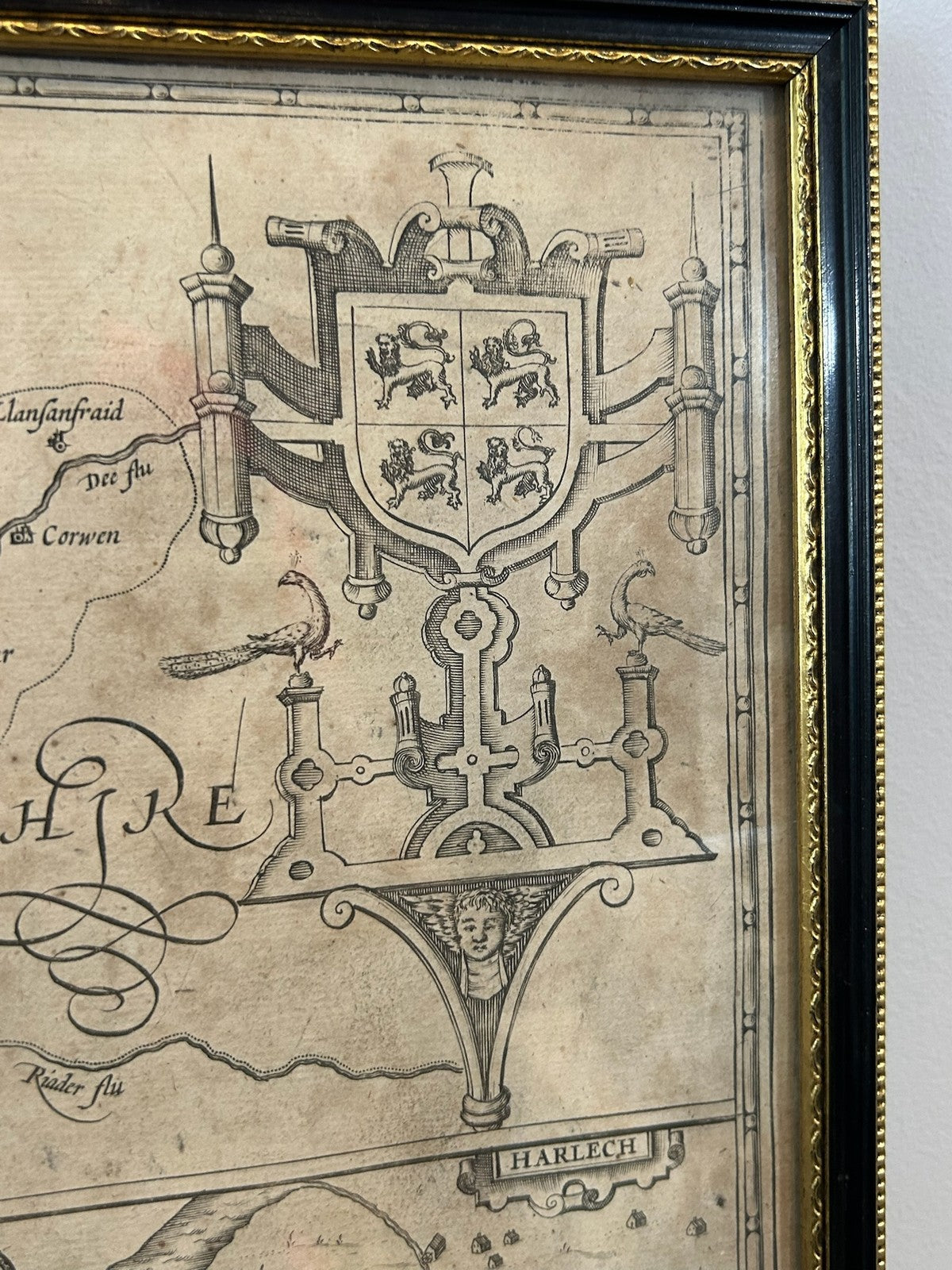 John Speed Merionethshire Antique Map 1676 Bassett & Chiswell Edition Framed7