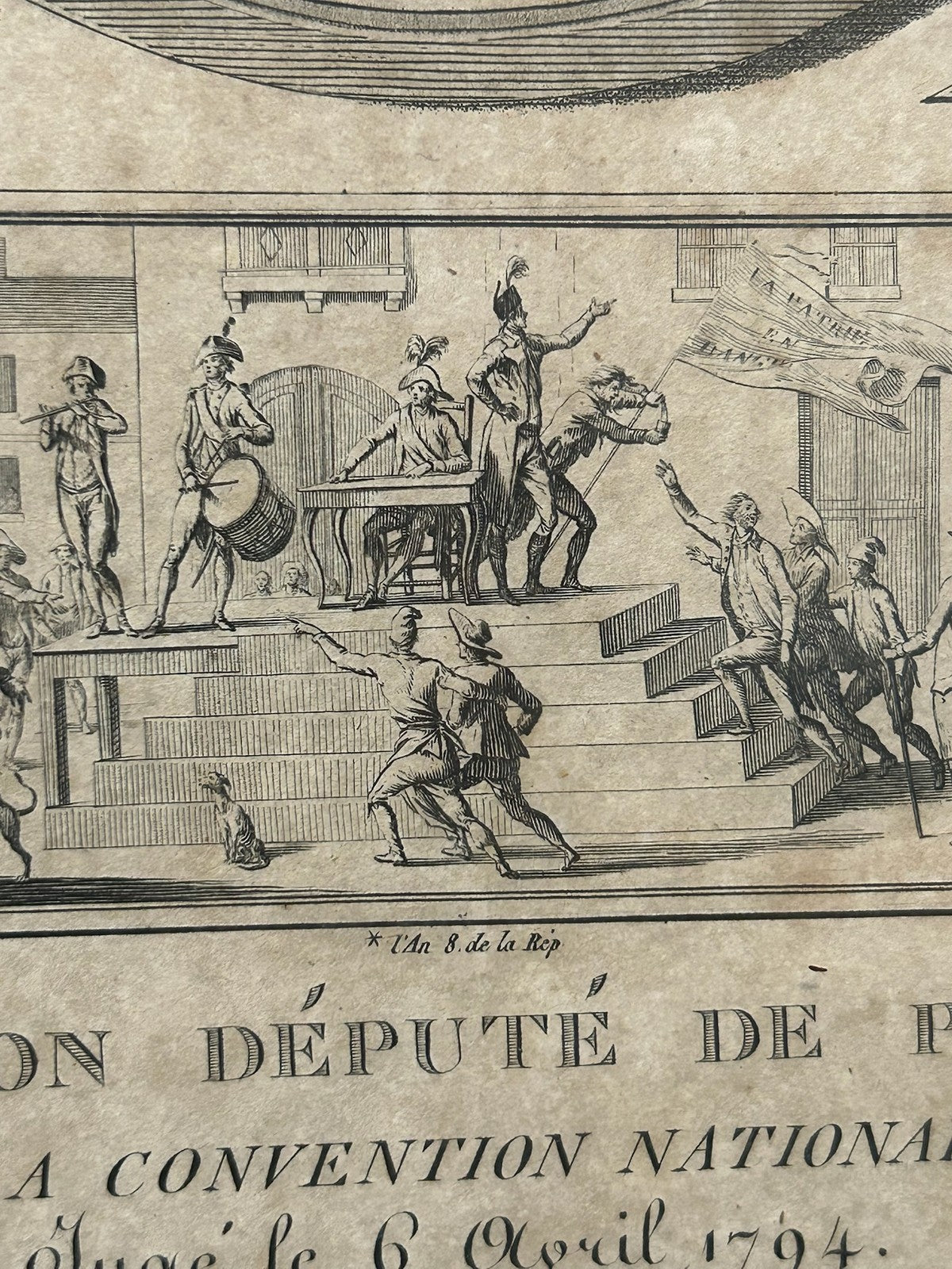 Danton French Revolution Portrait Aquatint Levachez Duplessi Bertaux 1800 Framed4