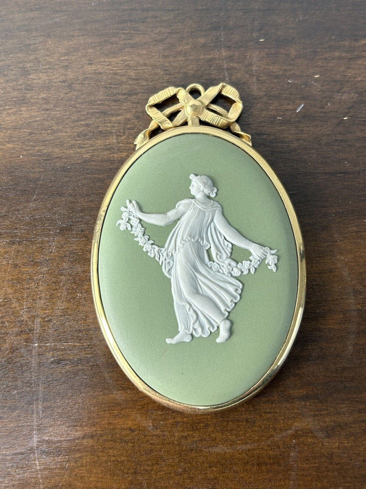 Rare Large Wedgwood Dancing Hours Jasper Medallion Pendant