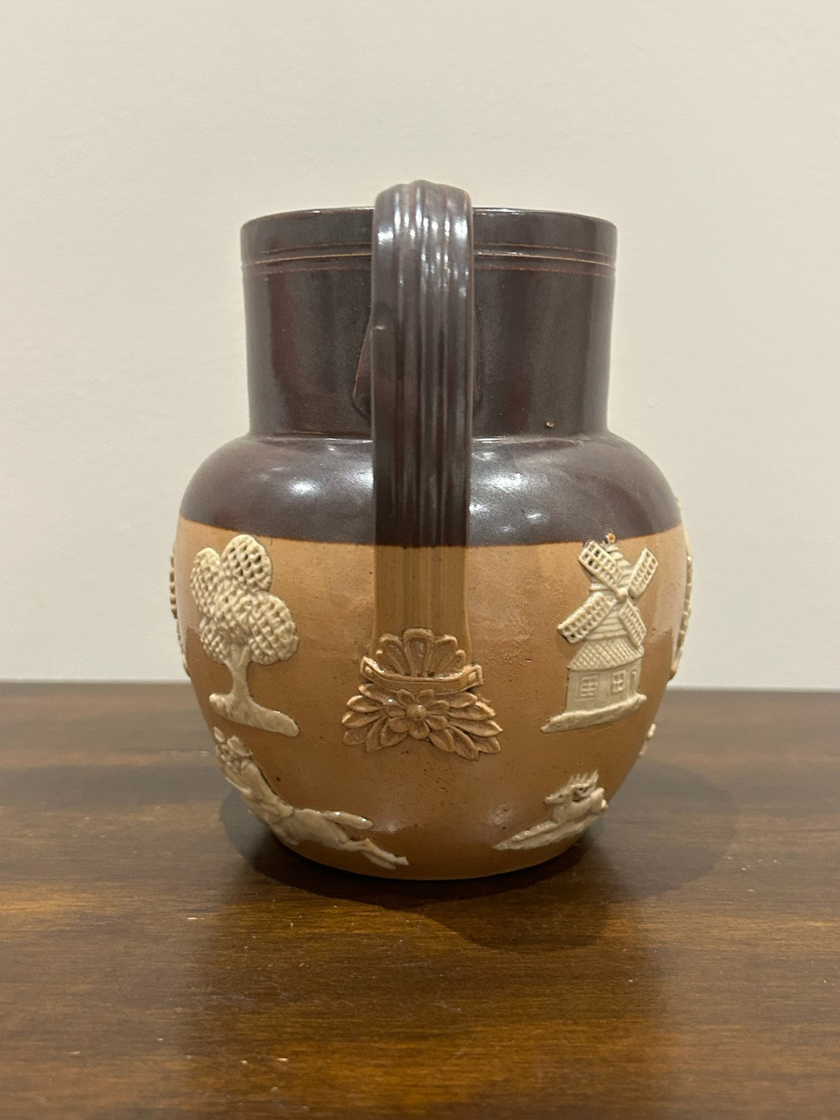 Royal Doulton Lambeth Stoneware Harvest Jug Sprigged Hunting Relief3