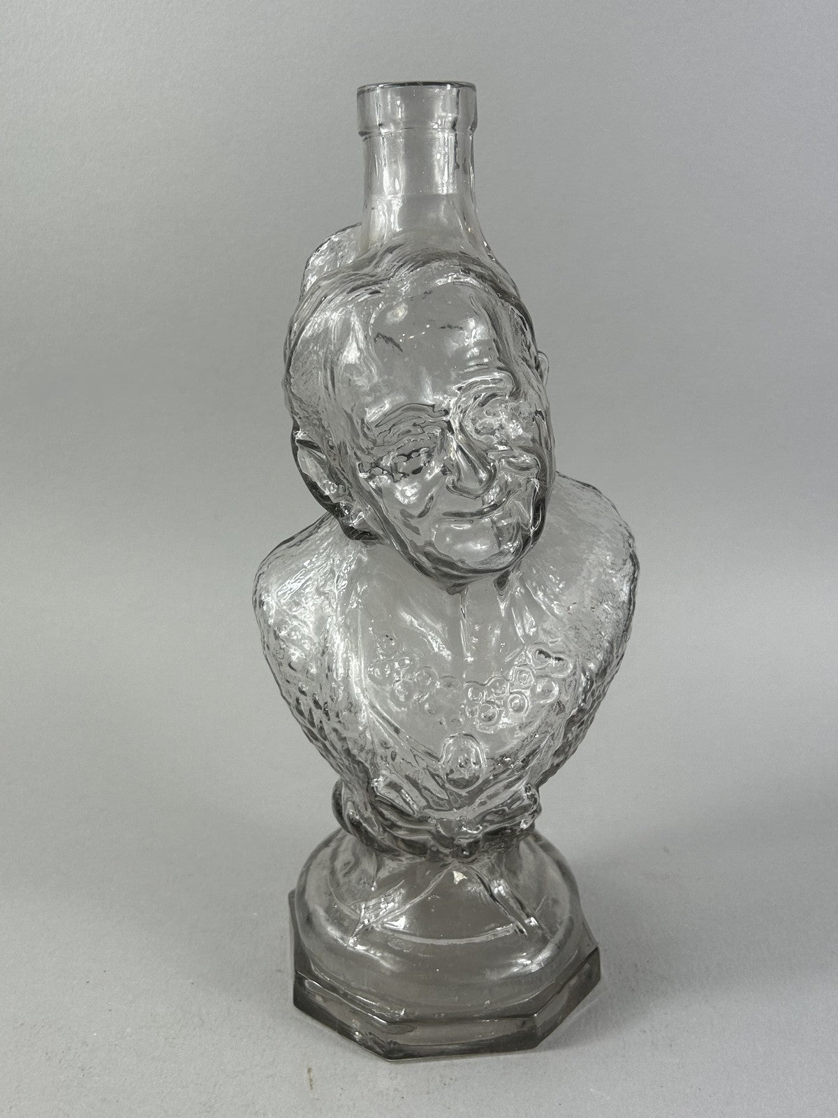 Antique Pressed Glass Lady Bust Figural Liquor Bottle c.1900