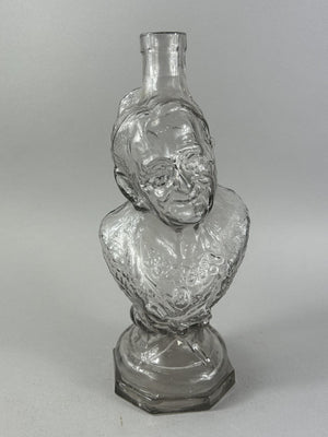 Antique Pressed Glass Lady Bust Figural Liquor Bottle c.1900