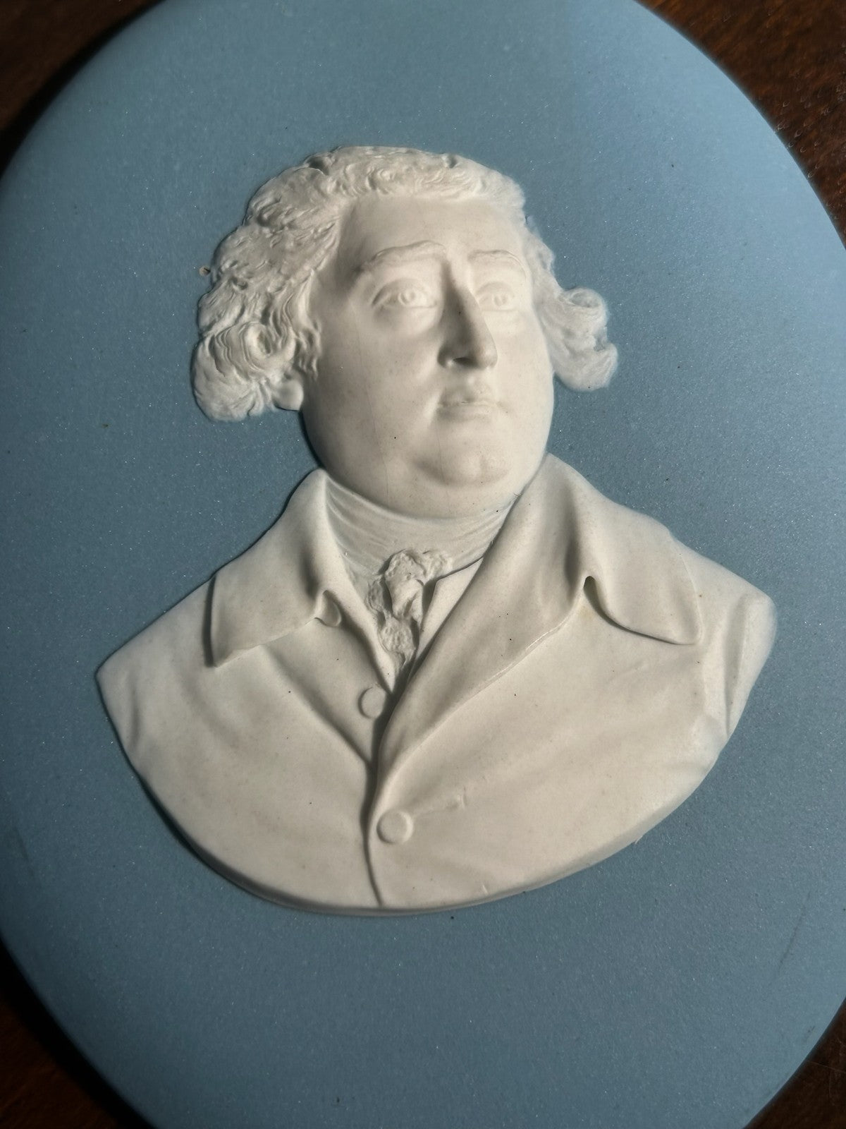 Antique 18thC Wedgwood Blue Jasper Portrait Medallion Charles James Fox2