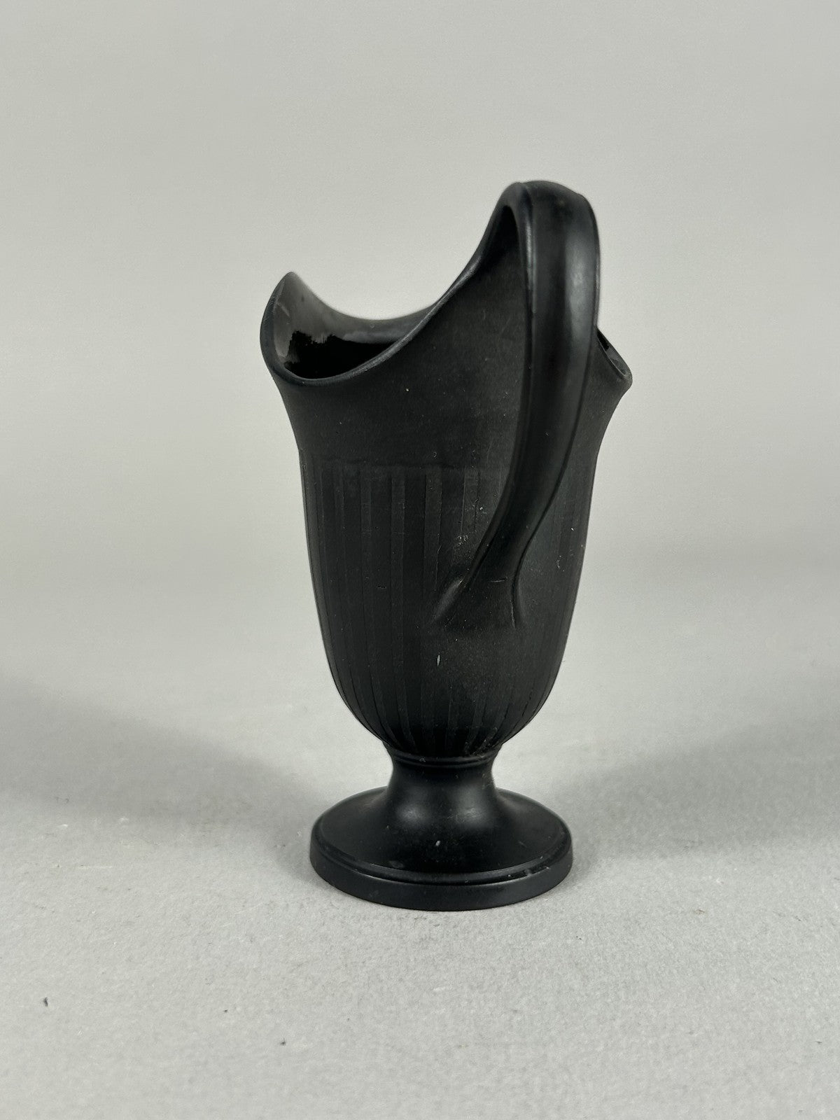 Antique Wedgwood Black Basalt Engine Turned Milk Jug, 10cm