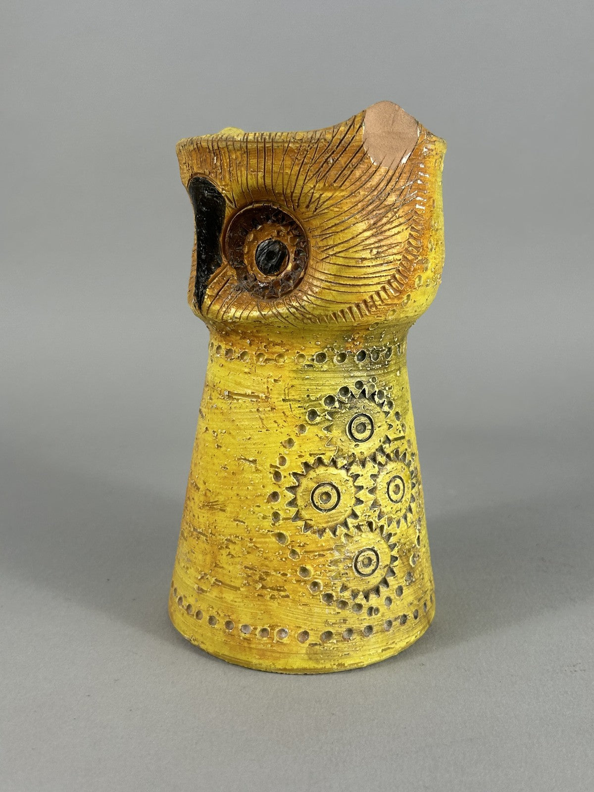 Vintage Bitossi Rosenthal Netter Yellow Owl Figurine Italy 45/5A