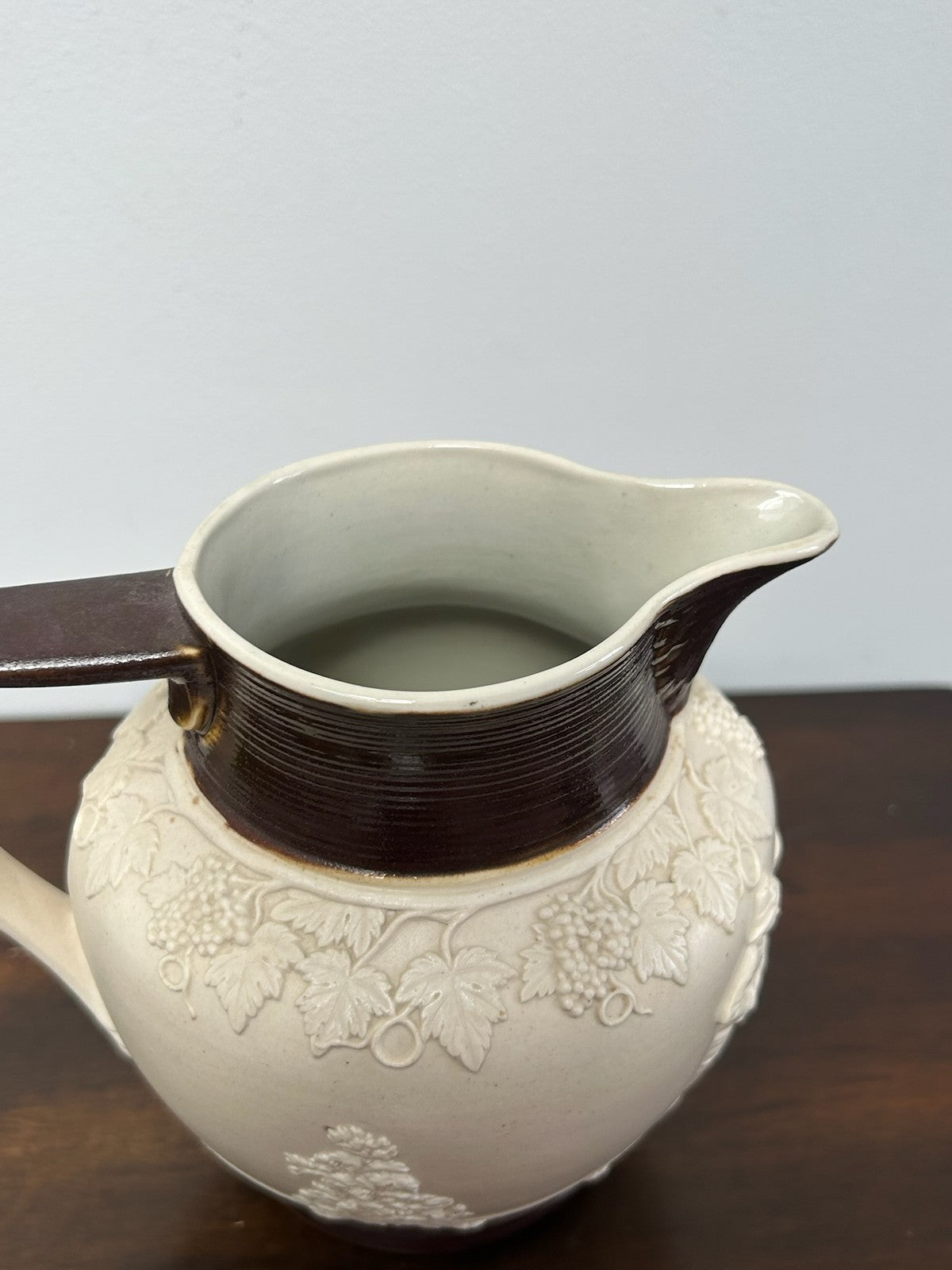 Turner Stoneware Jug 17cm Cupid Bacchanalian Relief Georgian c1810 Antique4