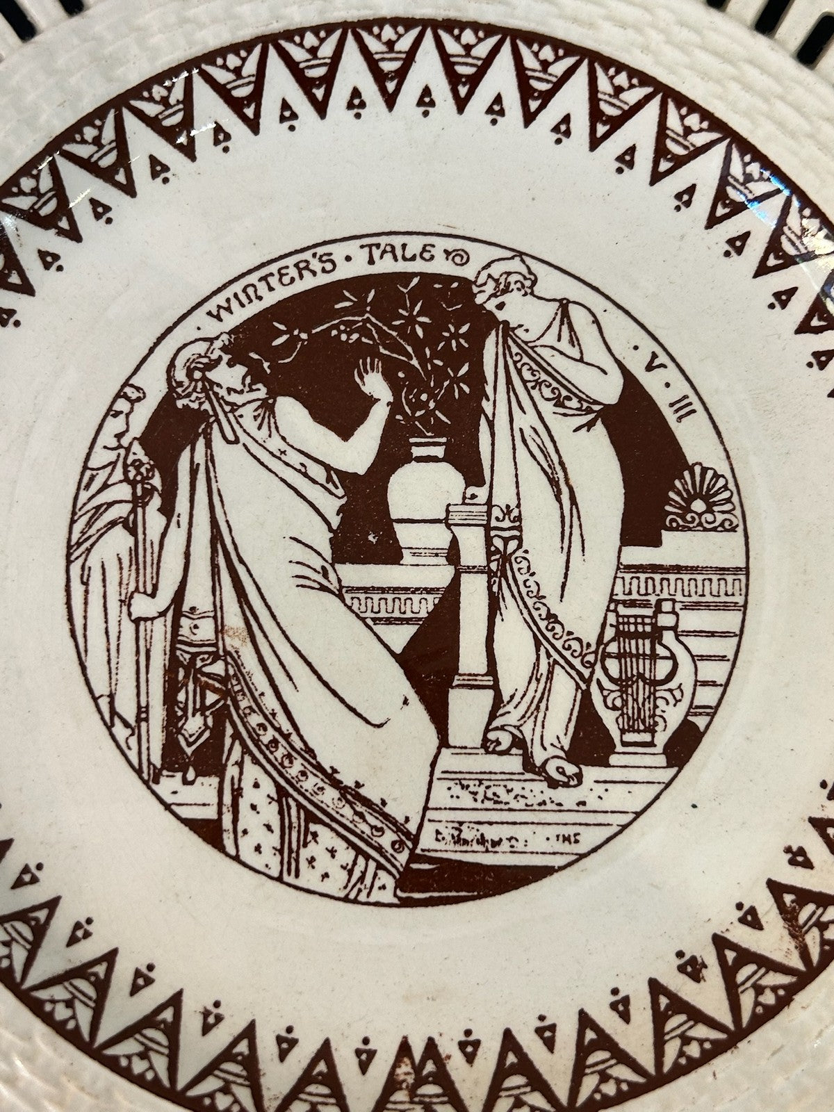 Mintons John Moyr Smith Shakespeare Plate Winter's Tale Pierced Rim c18751