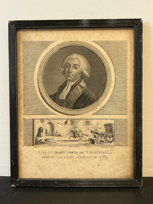 Lally Tollendal Deputy 1789 French Revolution Aquatint Levachez 1800 Framed