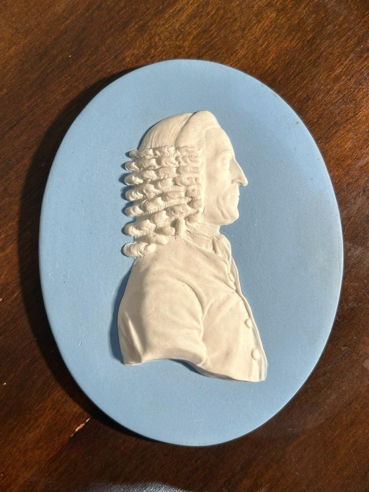 Antique 18thC Wedgwood Blue Jasper Portrait Medallion Dr John Fothergill Marked0