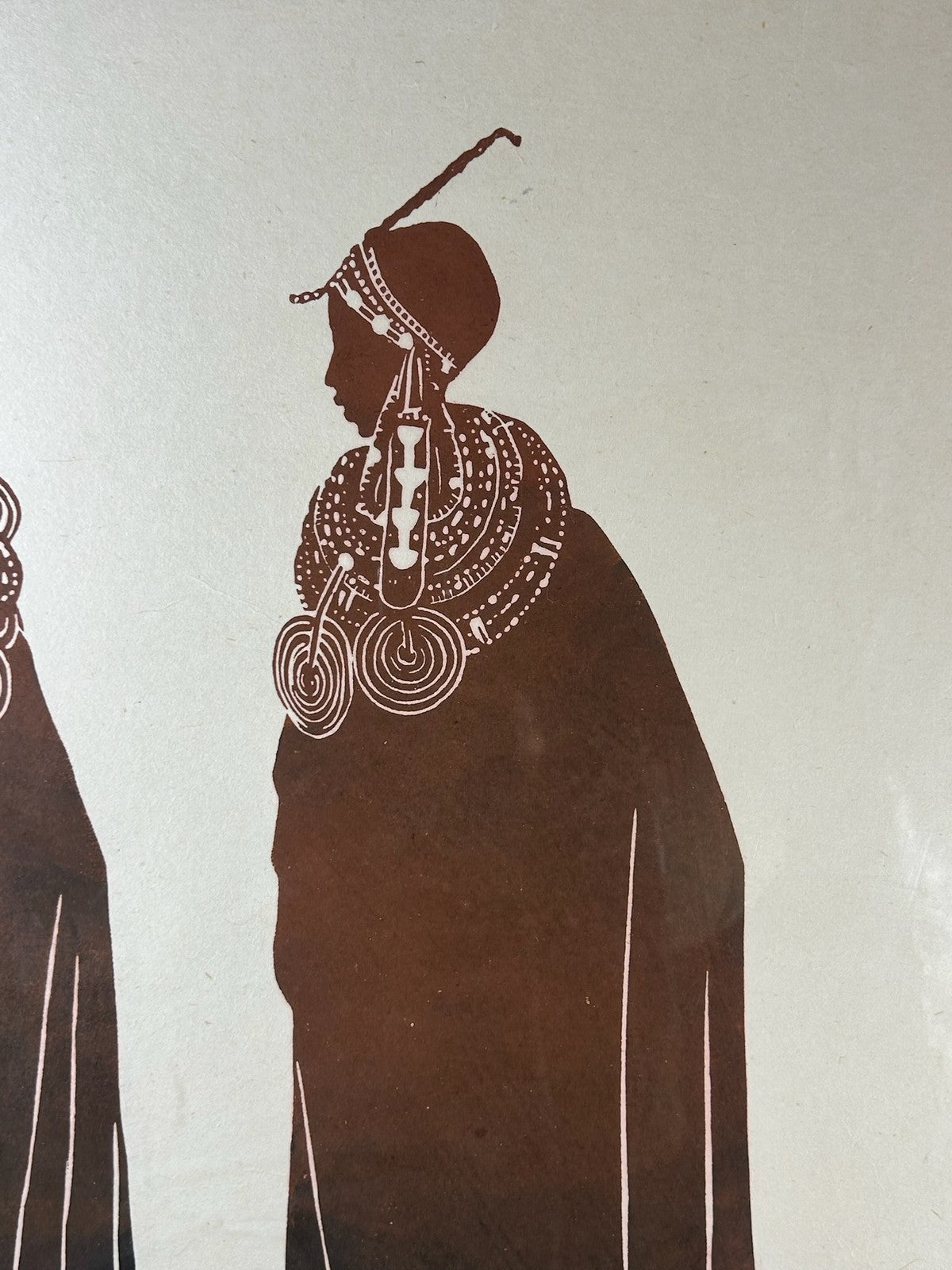 Maasai Women Limited Edition Print Signed Dated 1974 Numbered 73/97 Large Framed3