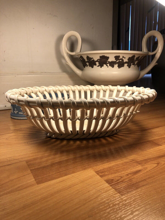 Rare Early European Creamware Bowl - Basket Weave Design