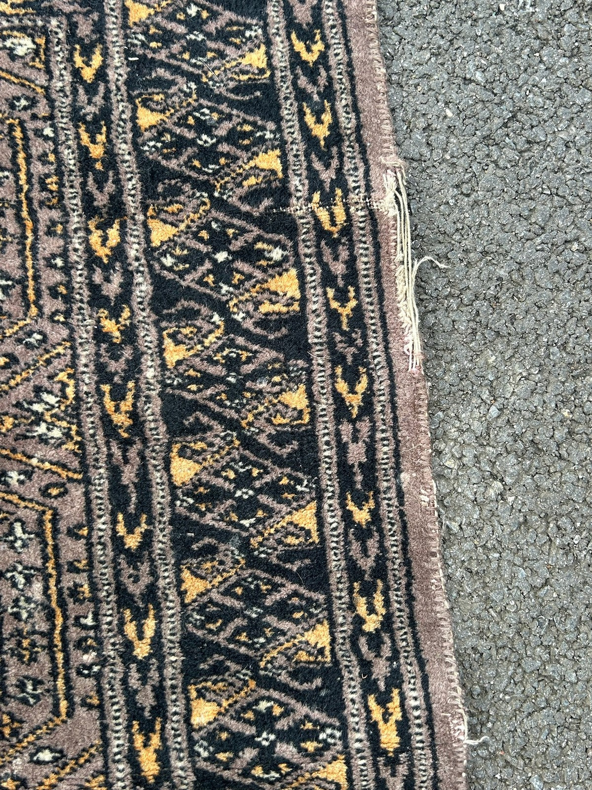 Vintage Pakistani Bokhara Prayer Rug Pushti Mat 3 Guls Hand Knotted Wool 90cm7