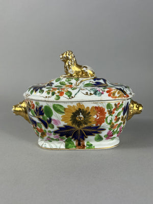 Early 19th Century English Imari Style Lion Finial Tureen