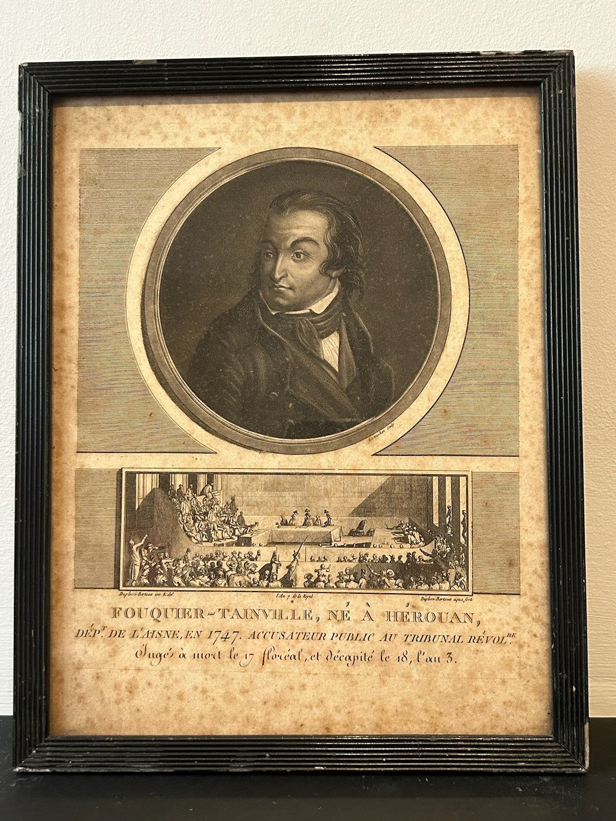 Fouquier Tinville Public Prosecutor Terror French Revolution Aquatint Framed0