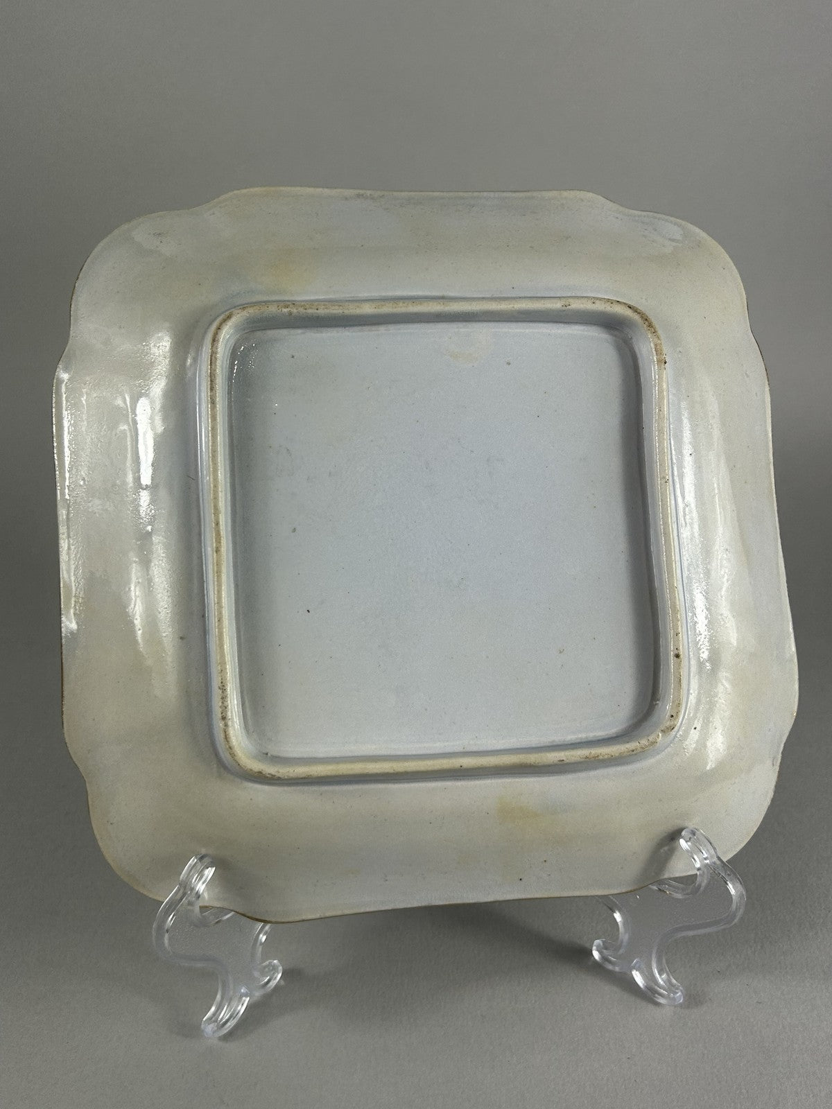 Ridgway 19thC Neoclassical Sprigged Square Plate Staffordshire 23cm