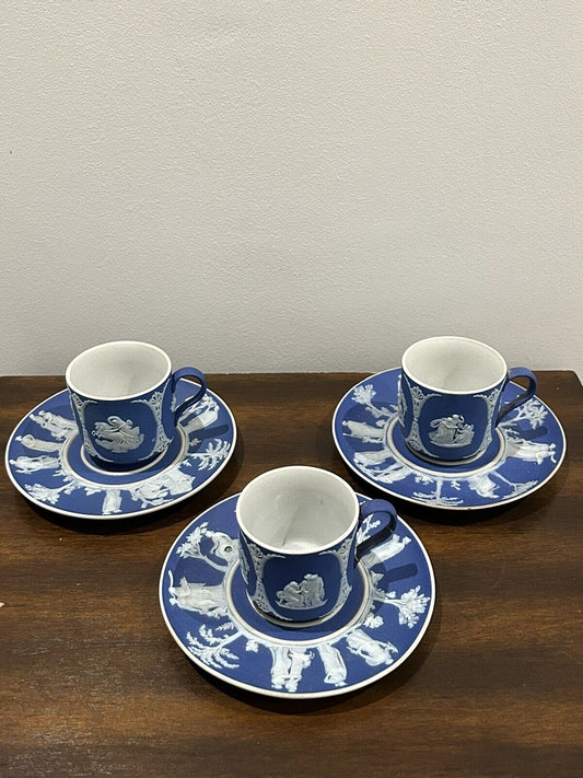 Wedgwood Teacup Set Miniature Jasperware 3 Set