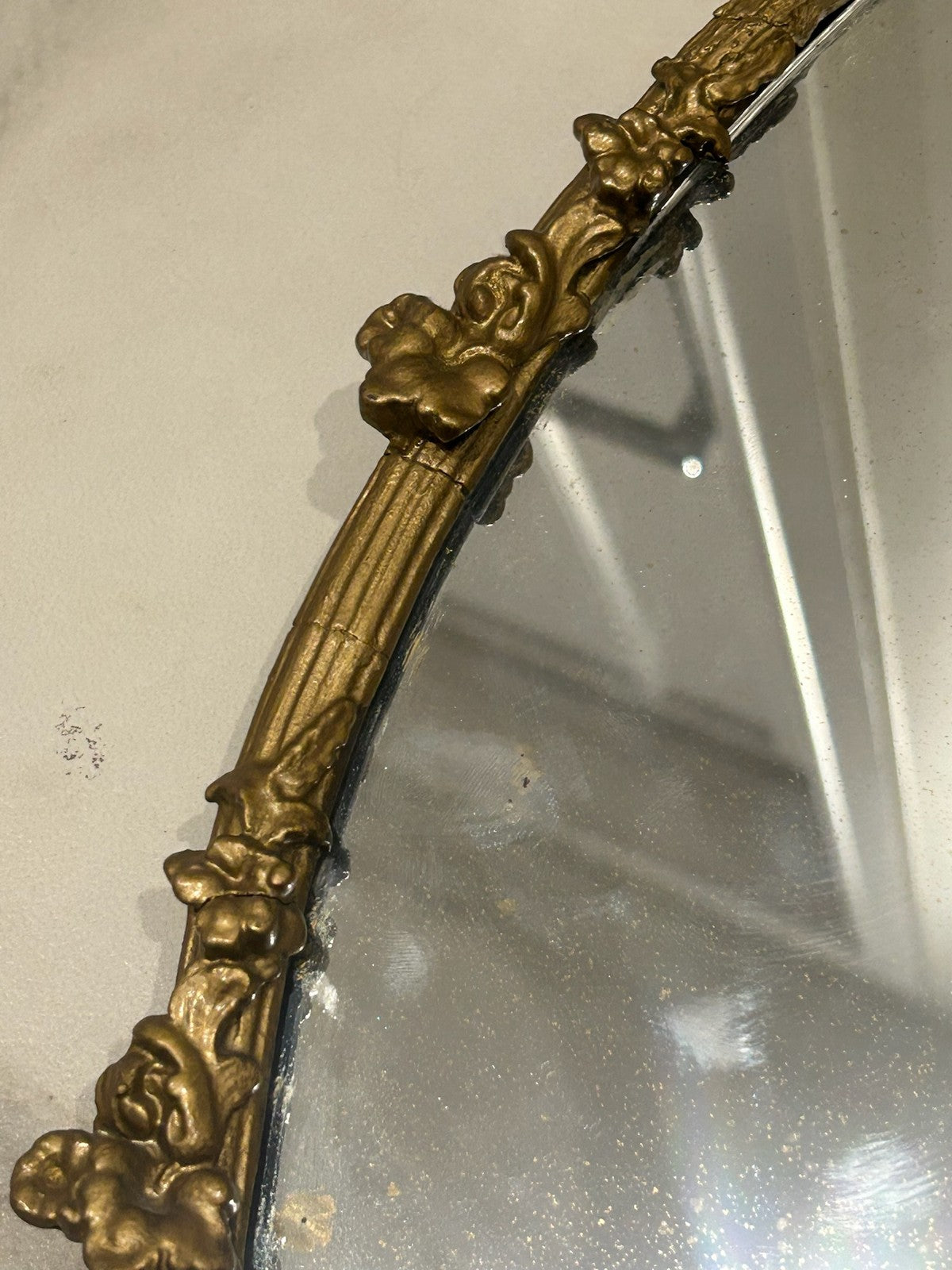 Antique Victorian Gilt Gesso Mirror Foxed Glass for Restoration 50x40cm8
