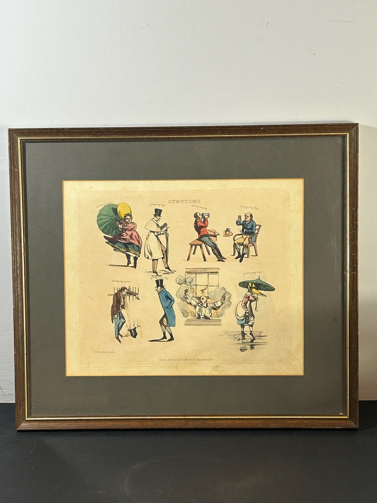 Henry Alken SYMPTOMS 1822 Hand Coloured Etching Thos McLean Regency Caricature1
