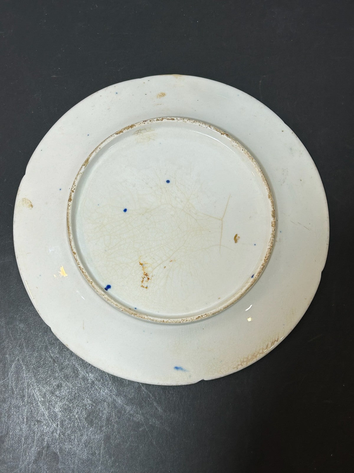Antique English Porcelain Imari Plate Old Japan Pattern Cobalt Gilt 22cm3