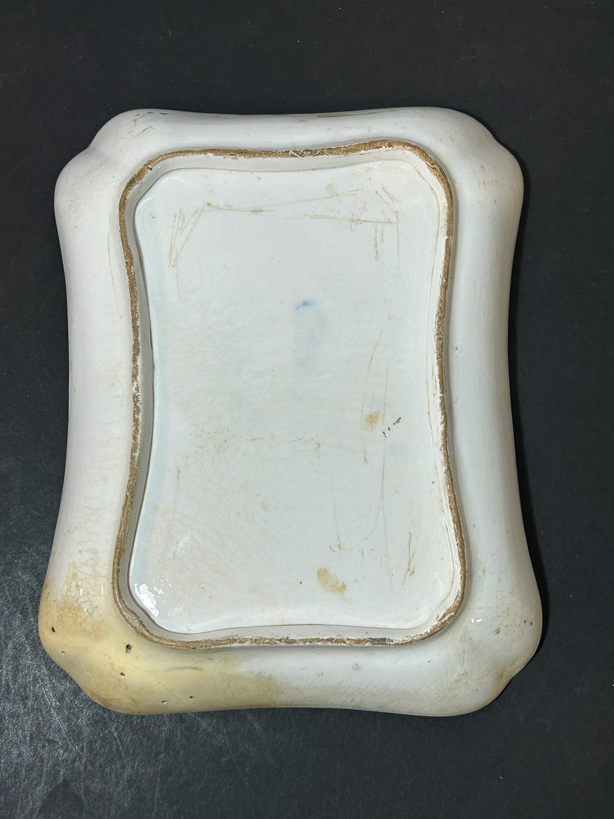 Antique English Porcelain Imari Oblong Dish Old Japan Pattern Cobalt Gilt 24cm3