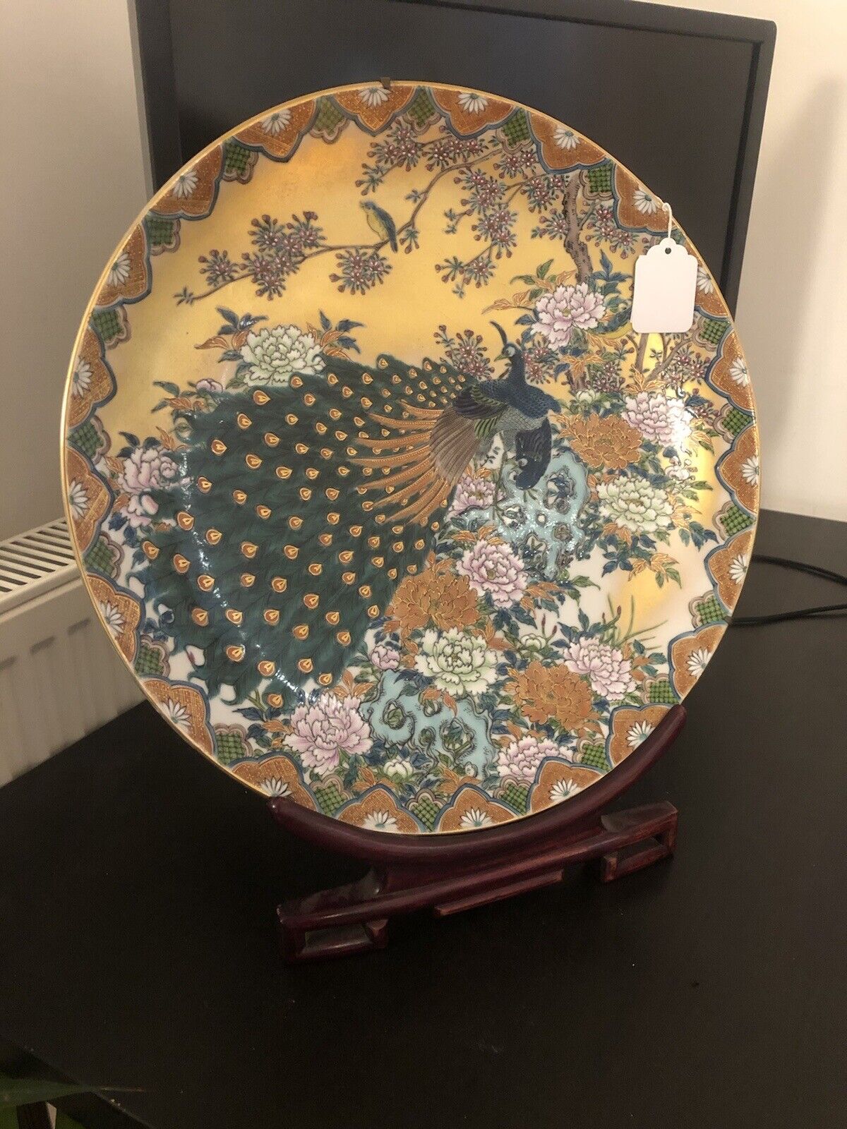 14 3/4"  MARKED Fuku JAPANESE SHOWA SATSUMA KUTANI PLATE