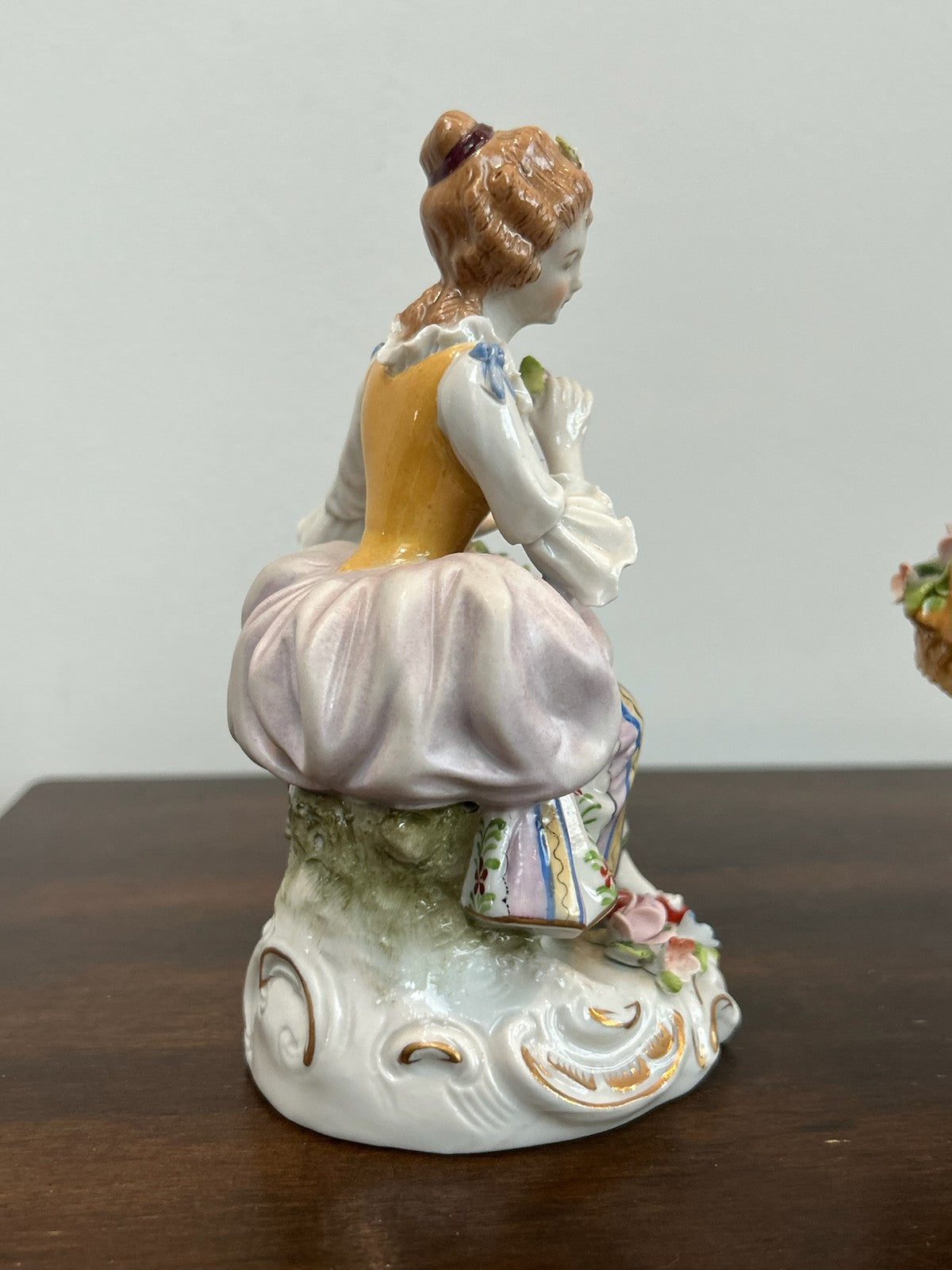 Pair Continental Dresden Style Porcelain Figures Courting Couple4