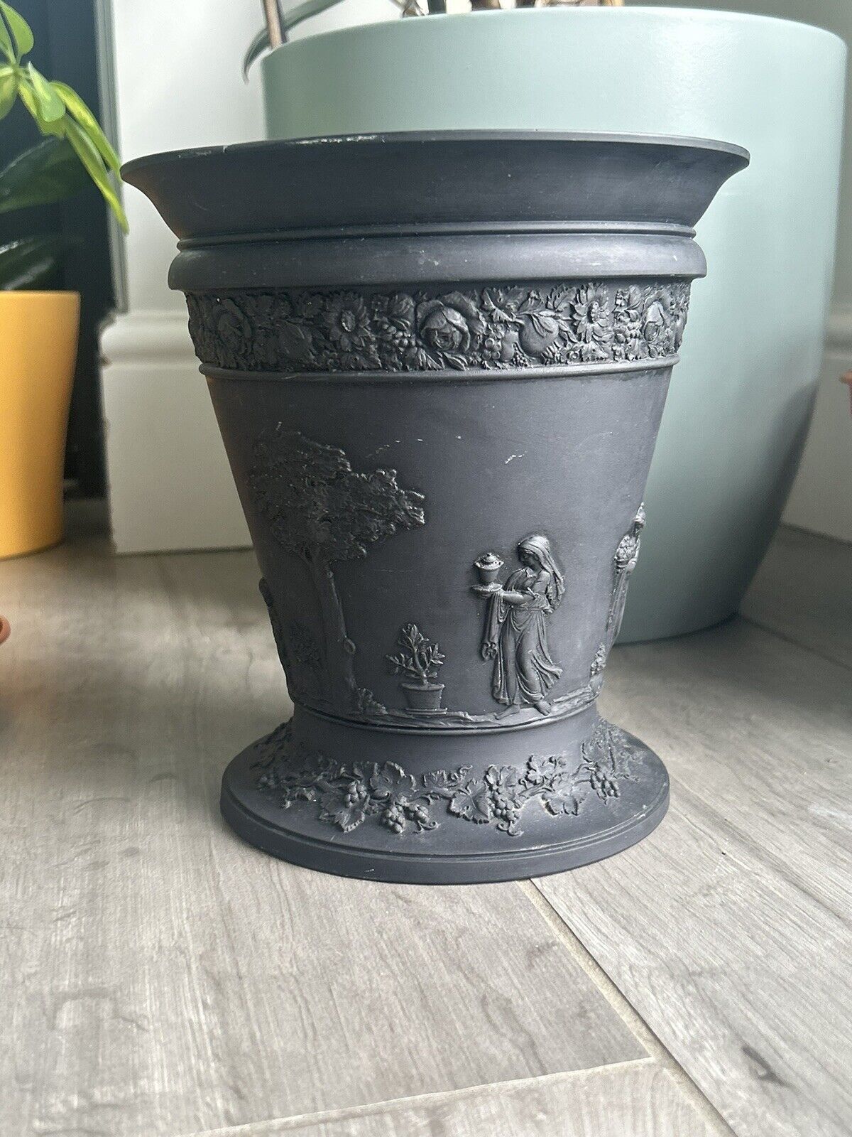 Wedgwood Basalt Jardiniere Planter Black Jasperware Wedgwood Pot