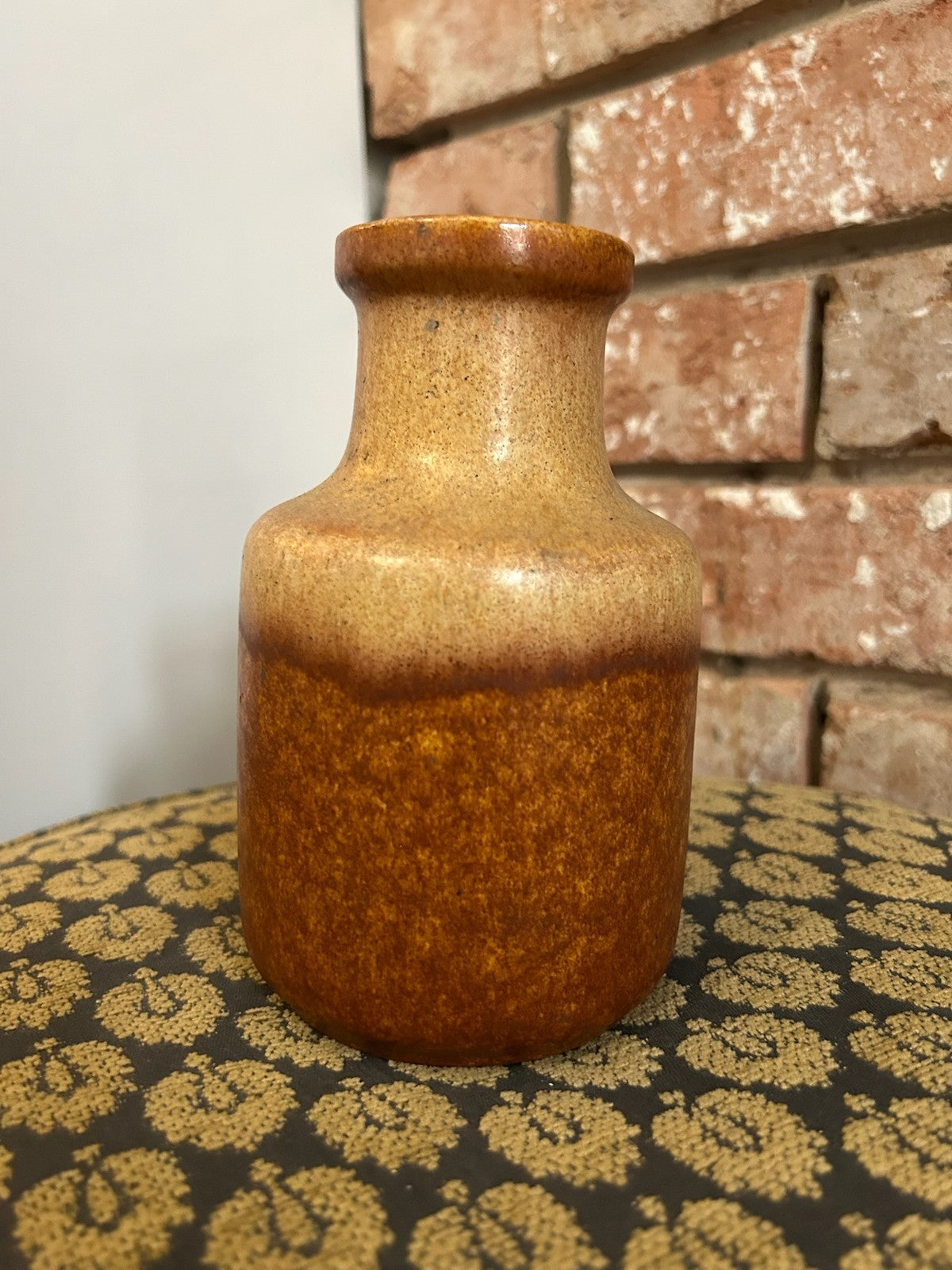 Scheurich West German Pottery Jug Vase 414 16 Orange Brown Glaze Mid Century1