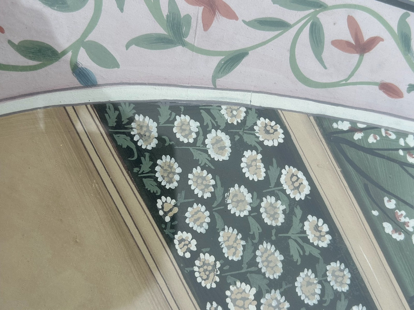 Set of 4 Framed Indian Paintings on Silk Vintage 1970s Love Scenes Large3