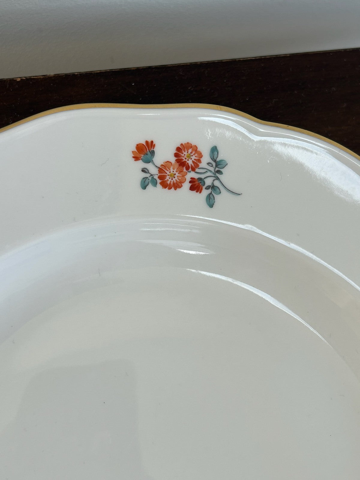 Meissen 'Orange Flower' Hand Painted Bread & Butter Plate 25cm4