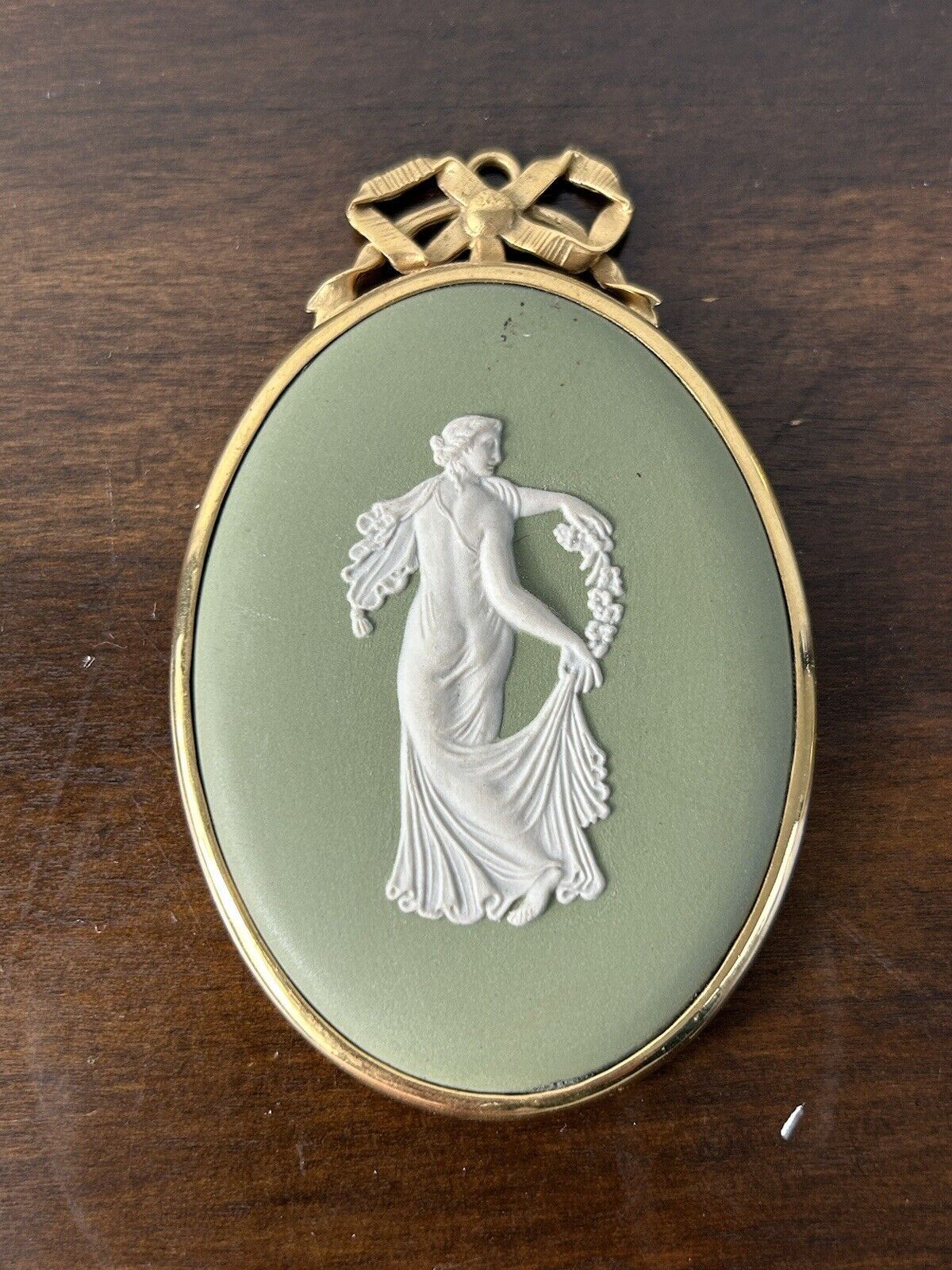 Rare Large Wedgwood Dancing Hours Jasper Medallion Pendant