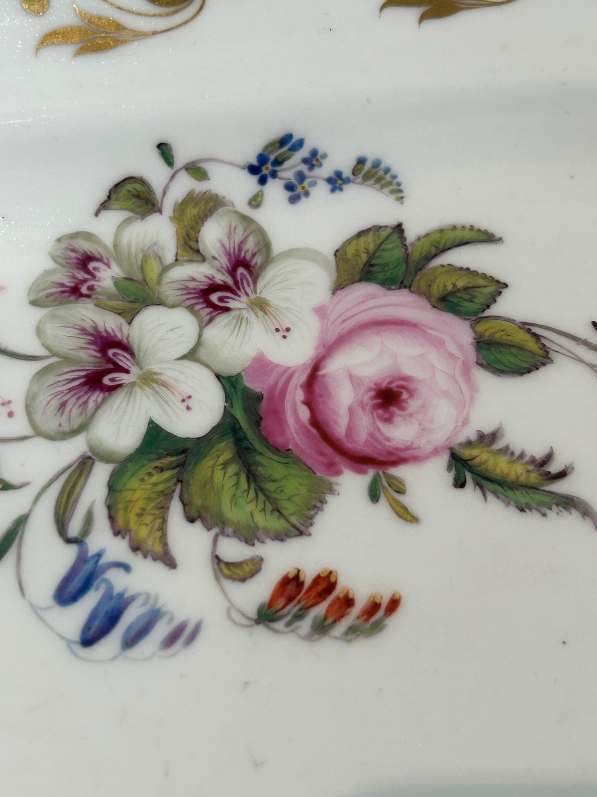 Antique Copeland Garrett Late Spode Felspar Porcelain Platter Hand Painted Flora8