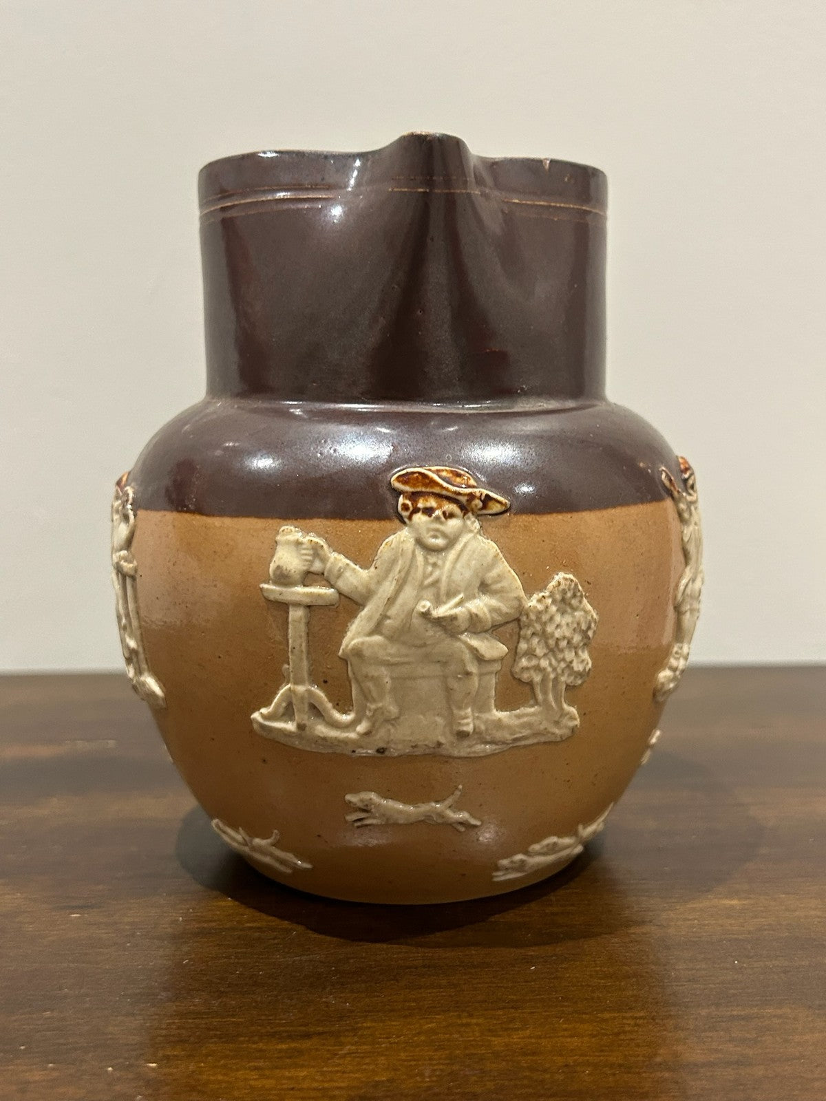 Royal Doulton Lambeth Stoneware Harvest Jug Sprigged Hunting Relief1