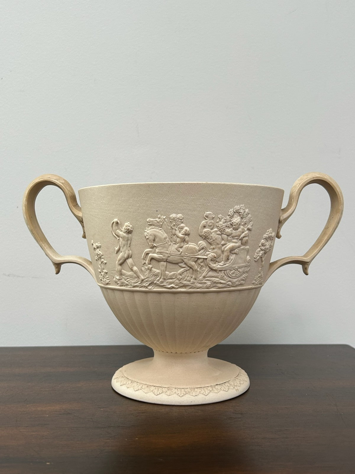 Turner Stoneware Loving Cup 17cm Sporting Relief Two Handle Georgian Antique5