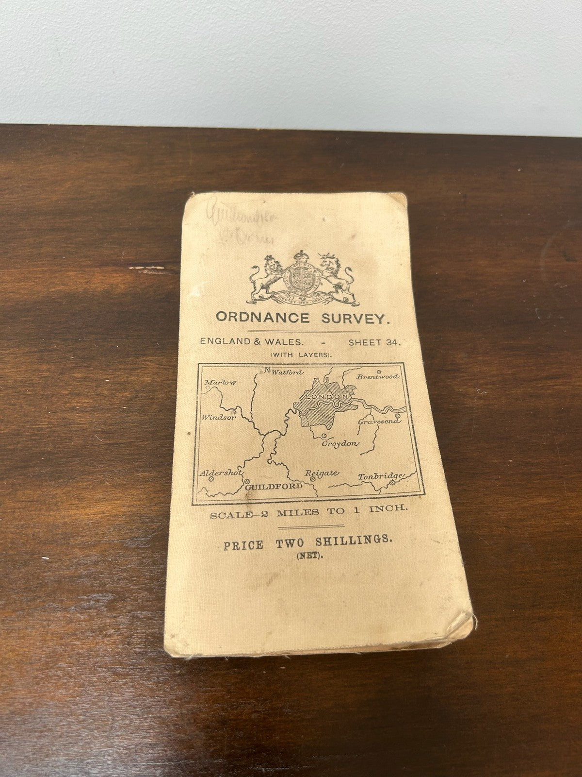 Antique Ordnance Survey One Inch Folding Map London c.19100