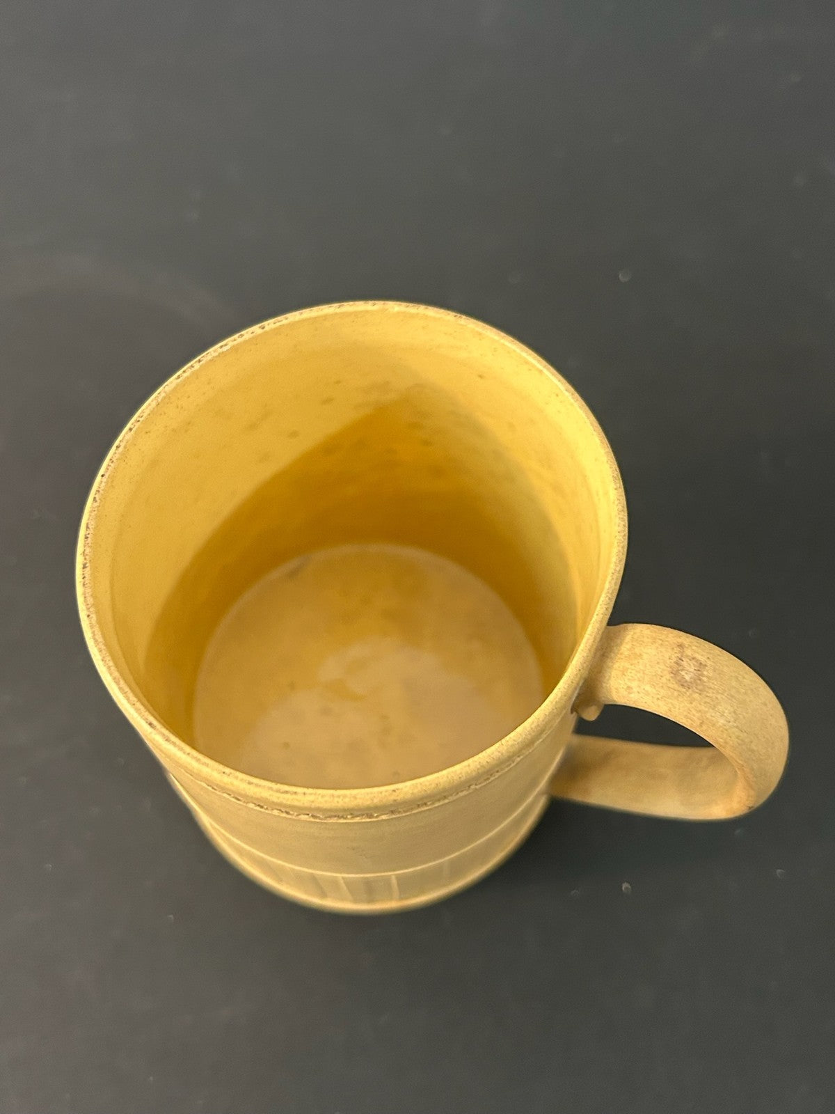Antique English Caneware Cup c1800 1820 Engine Turned Basketweave 8cm A/F3