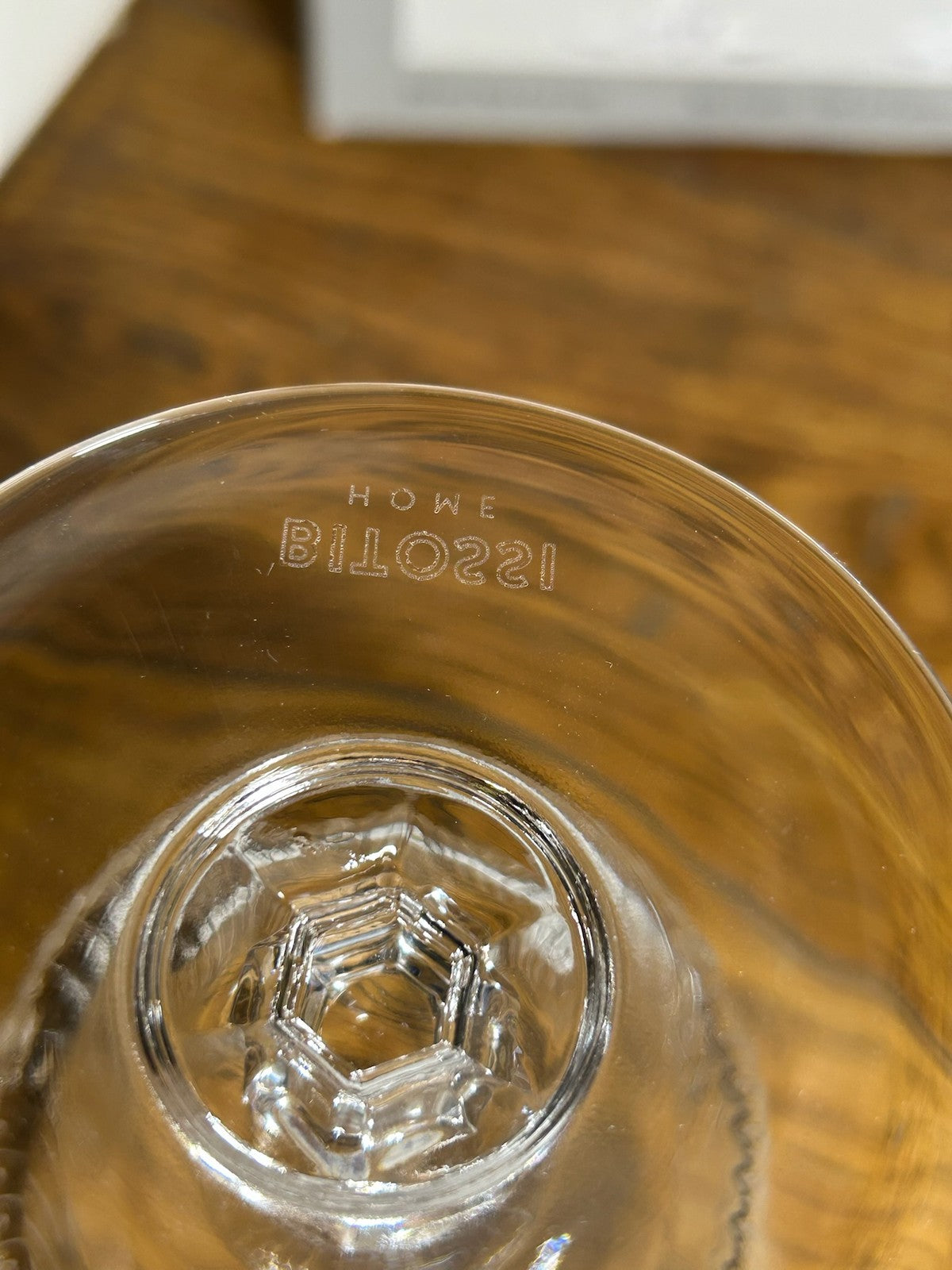 Bitossi Home Pair Embossed Glass Goblets Wine Water Glasses Boxed Made in Italy5