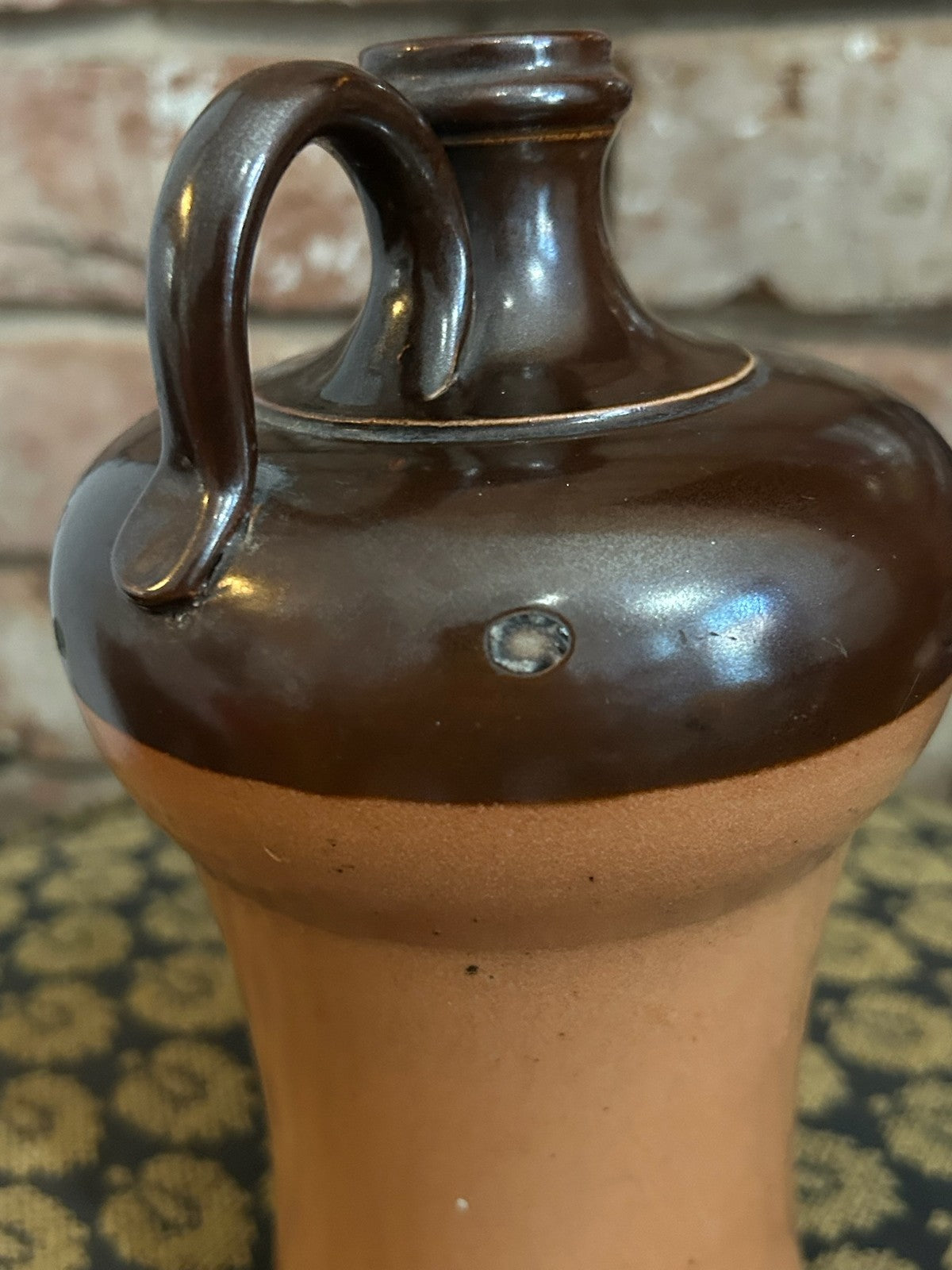 Royal Doulton Lambeth Two Tone Salt Glaze Stoneware Flagon Merchant Stamp5