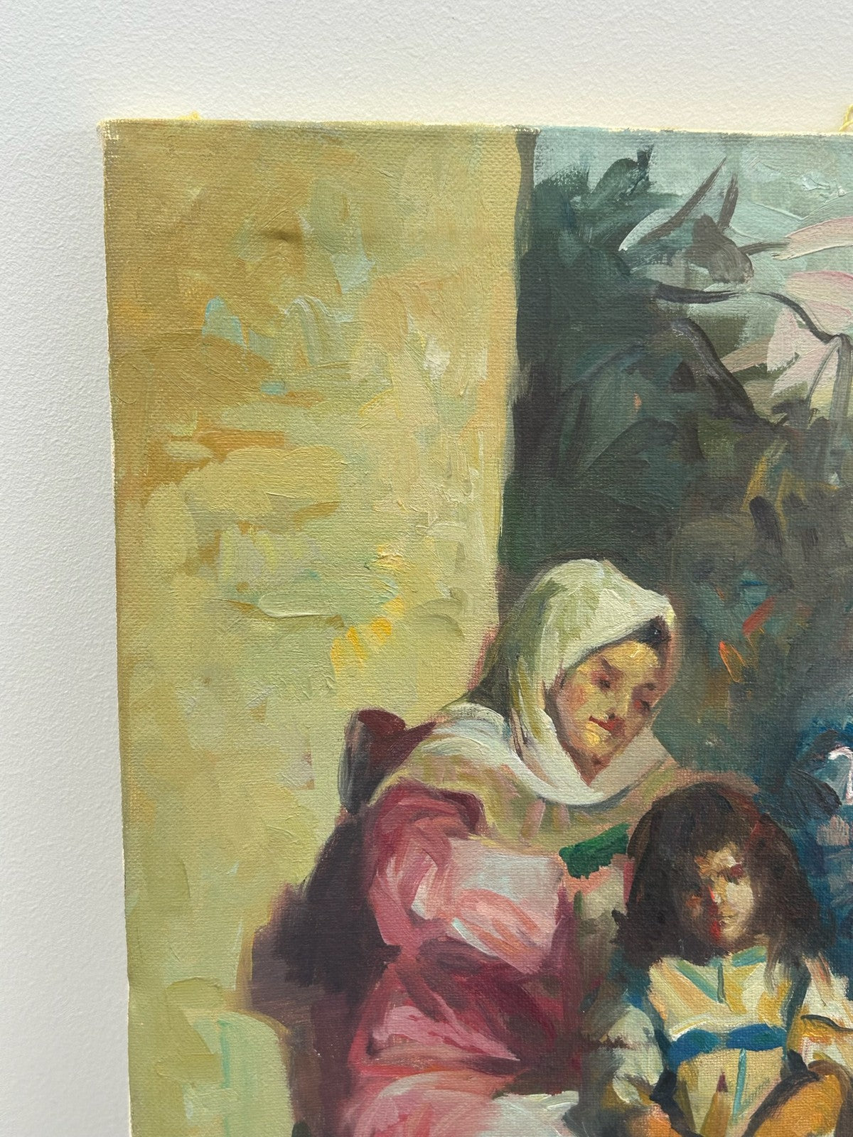 Orientalist Oil Painting Women & Children Genre Scene Signed1