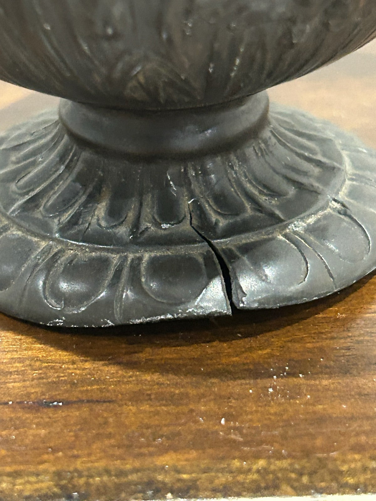 Two Art Nouveau Style Pewter Footed Bowls Iris Relief A/F4