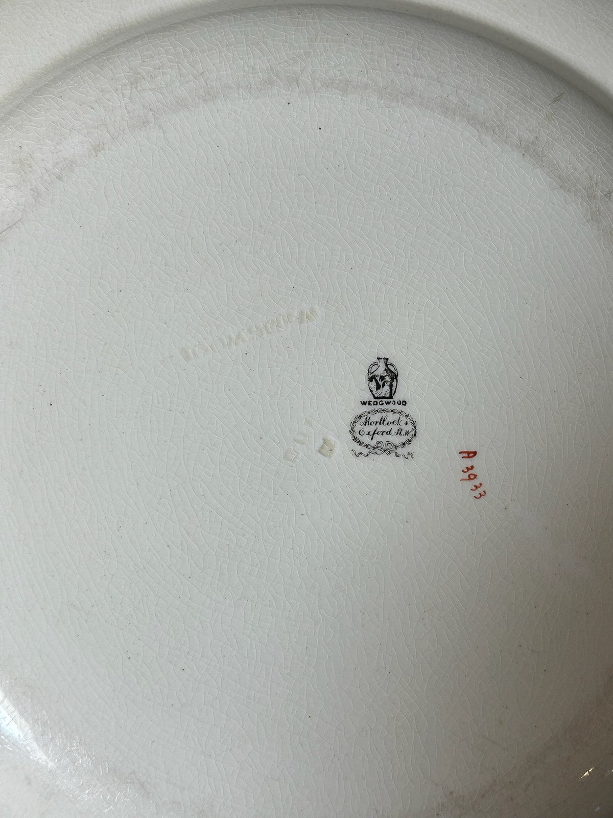 Antique Wedgwood Queens Ware Crested Plate Eagle Laurel Mortlocks 1887 25cm A/F5